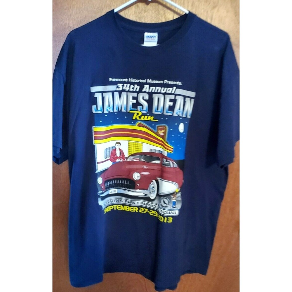 James Dean TShirt 2013 Annual Car Show Blue SIZE XL Fairmount UNWORN